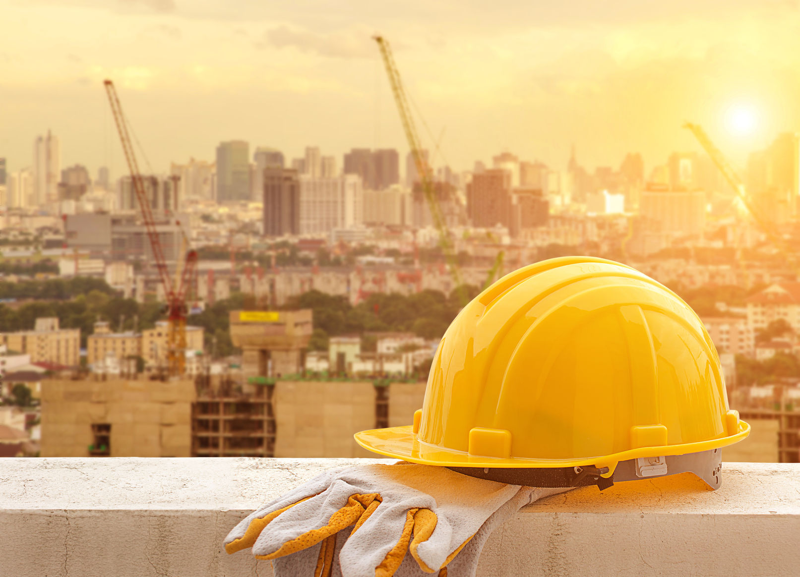 50498731 - yellow hard hat on construction site