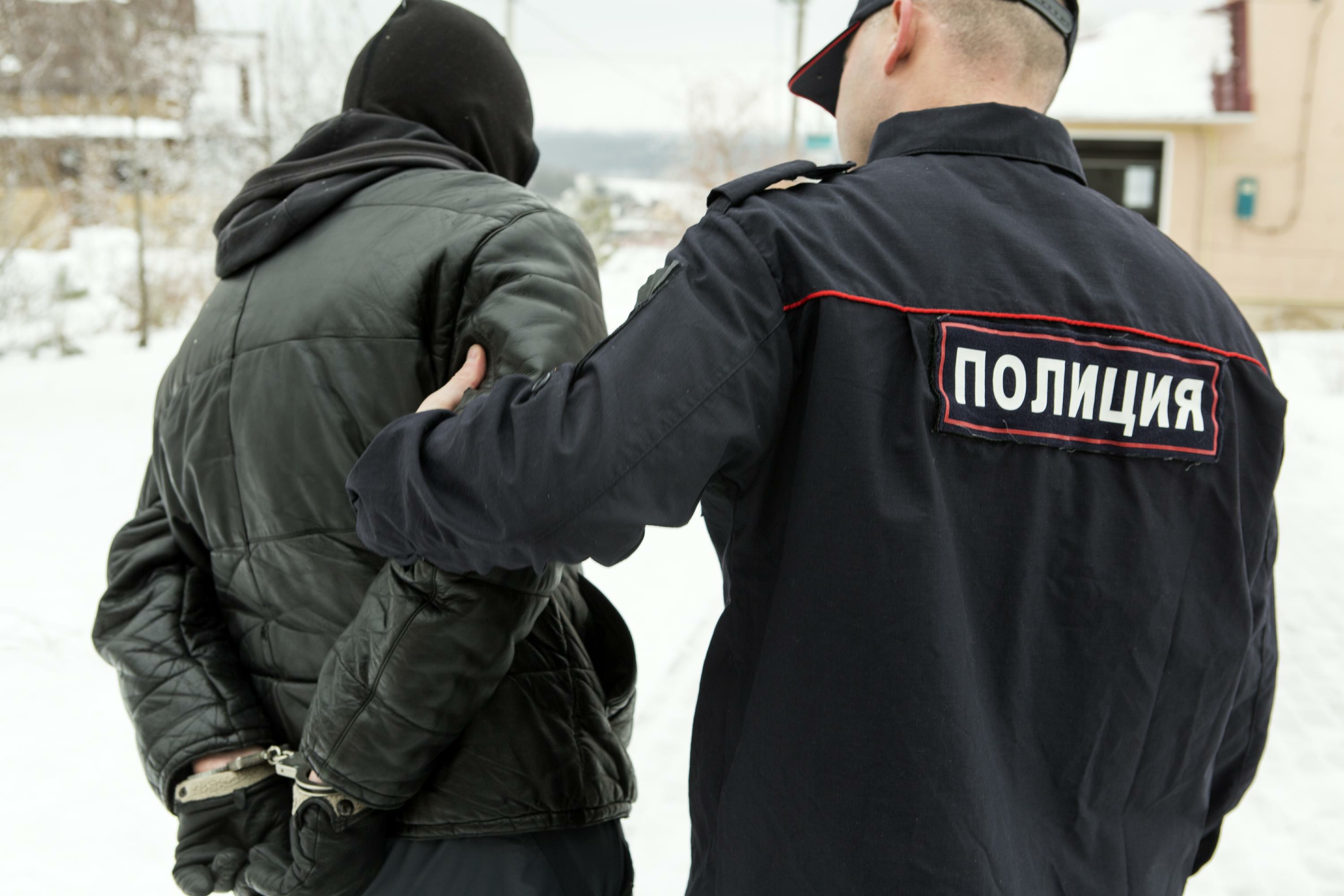 Russian Federation. A police officer at work.